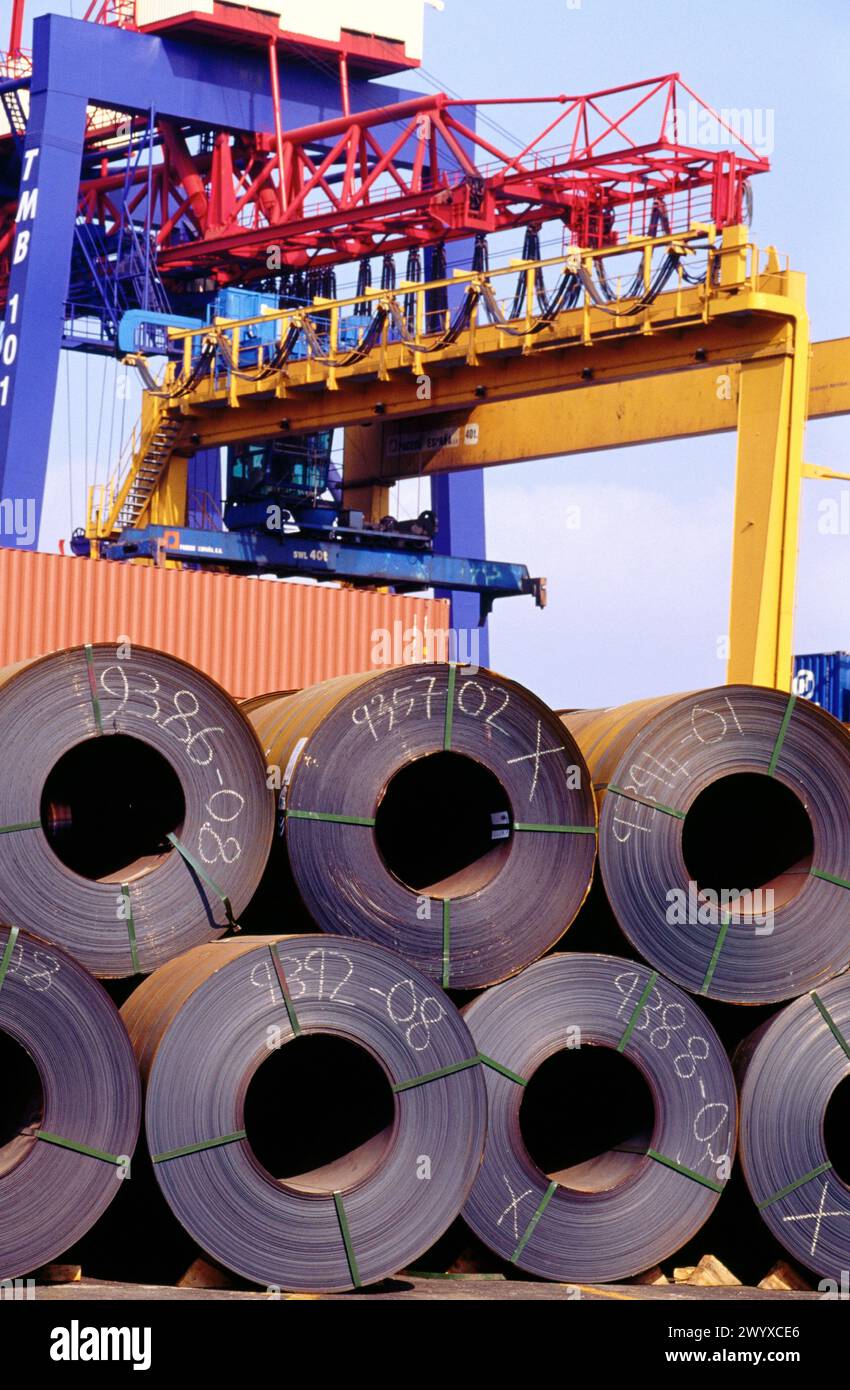 Steel sheet rolls. Bilbao. Spain. Stock Photo