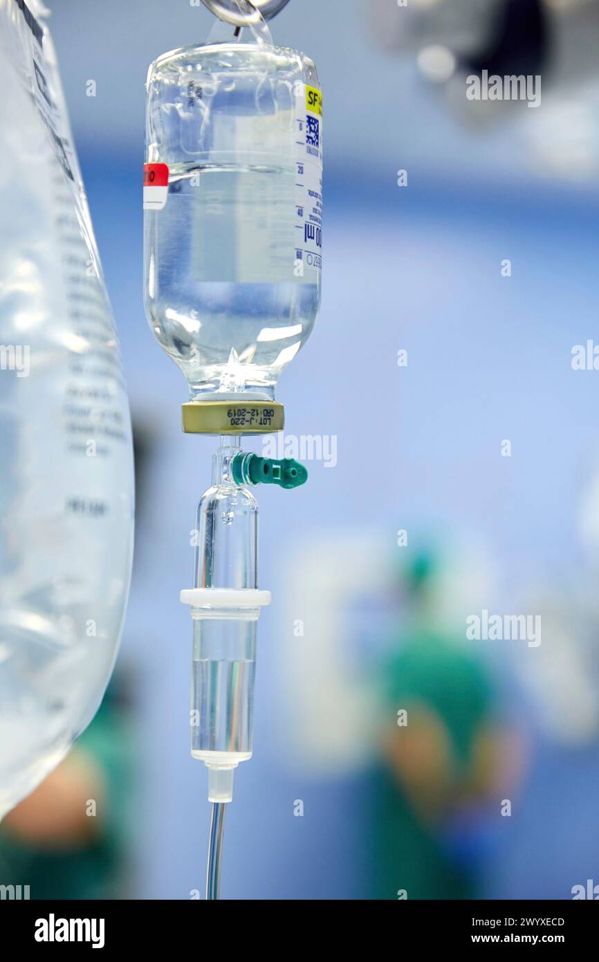 Operating room, Prostate cancer robotic surgery, Da Vinci surgical robot, Urology, Hospital Donostia, San Sebastian, Gipuzkoa, Basque Country, Spain. Stock Photo