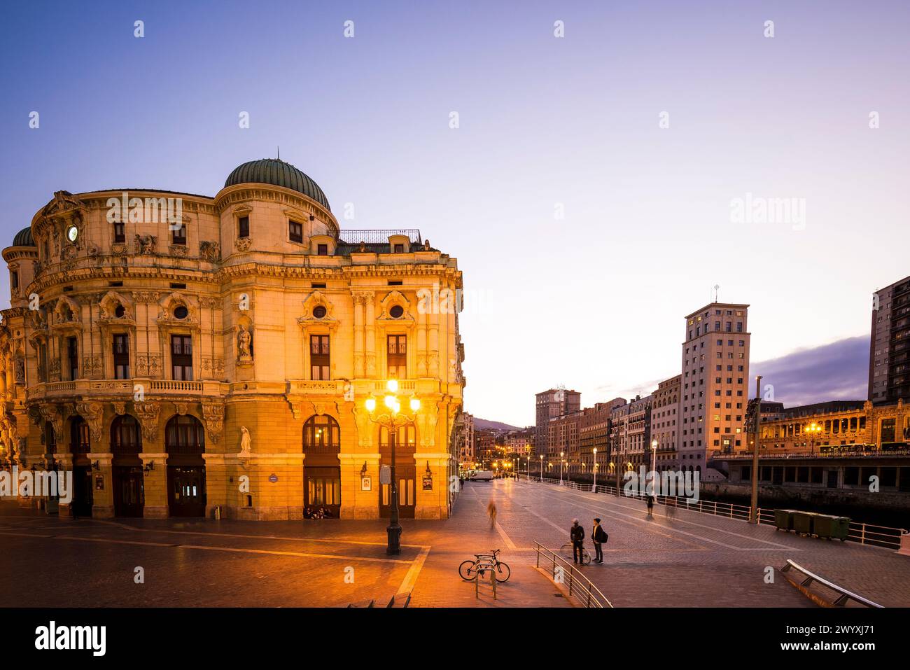 The Arriaga antzokia in Basque or Teatro Arriaga in Spanish is an opera house in Bilbao, Spain. It was built in Neo-baroque style by architect Joaquín Stock Photo