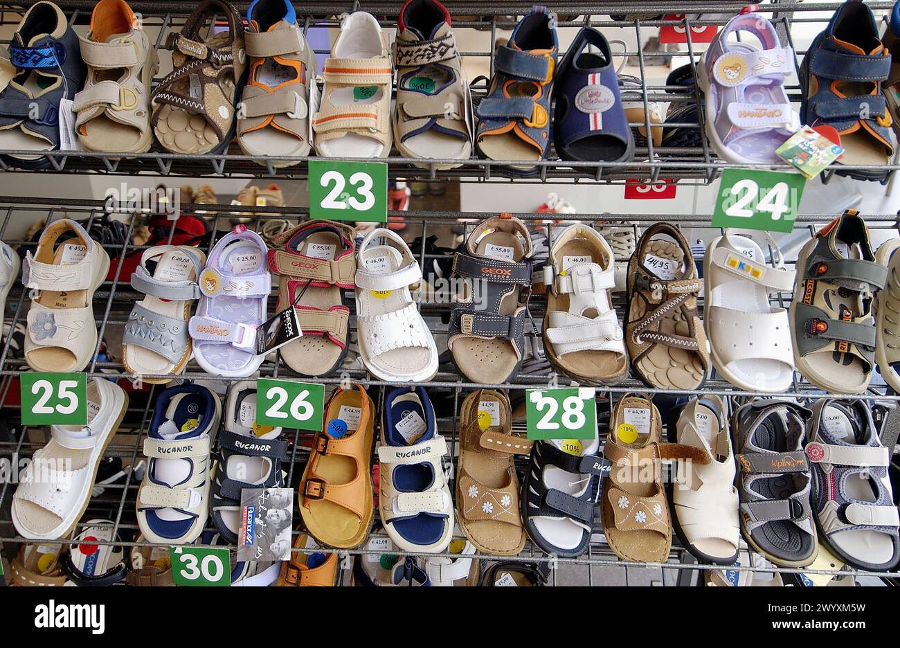 Shoes. Tournai. Hainaut, Belgium. Stock Photo