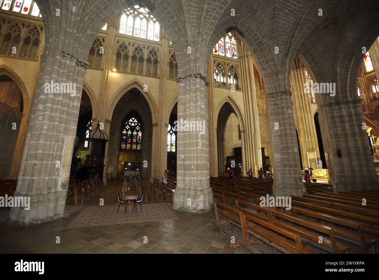 Sainte-Marie cathedral, Bayonne. French Basque Country, Aquitaine, Pyrenees-Atlantiques, France. Stock Photo