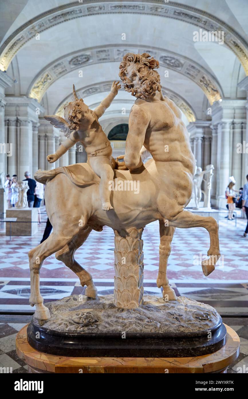 'Old centaur tormented by Eros (Cupid), god of love', Rome (Italie), Musée du Louvre, Paris, France, Europe. Stock Photo