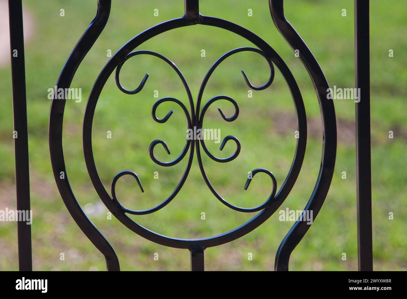 Steel black ornament in a decorative fence, by default a butterfly