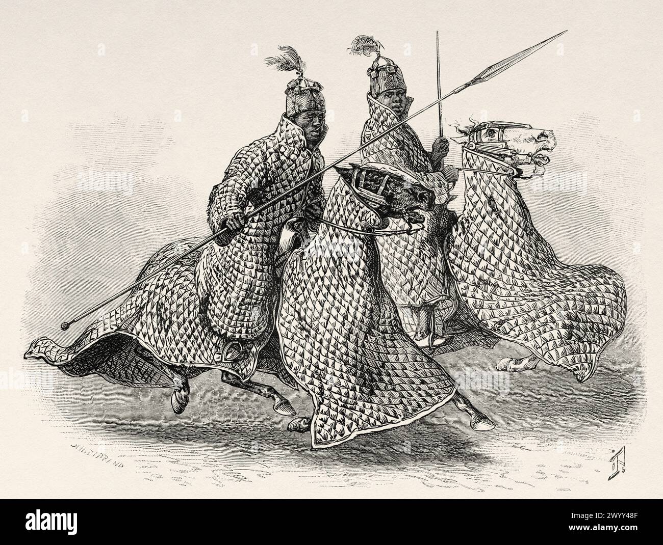 Baguirmi knight. Quilted riders of the kingdom of Baguirmi, Cameroon