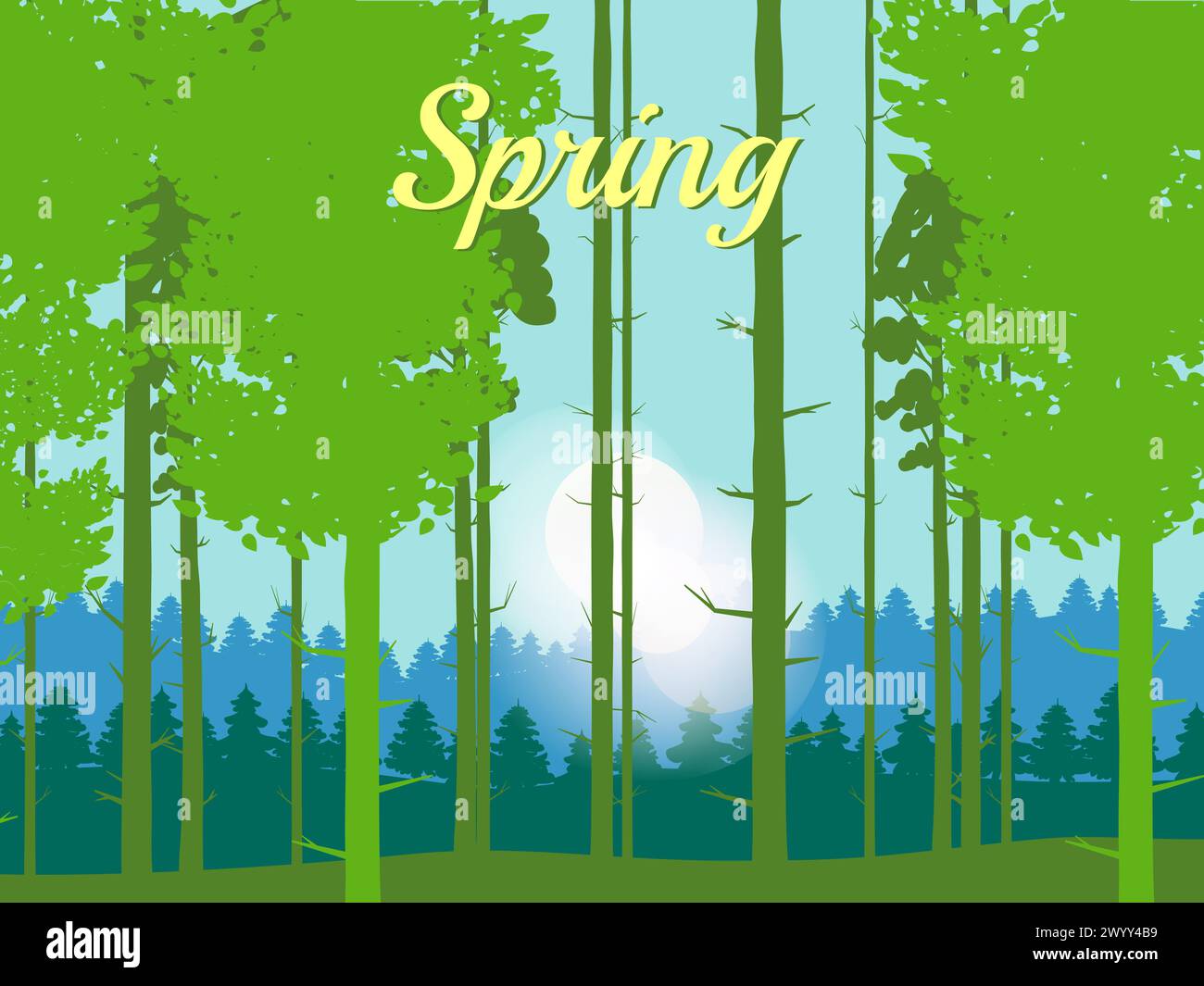 Woodland garden april Stock Vector Images - Alamy