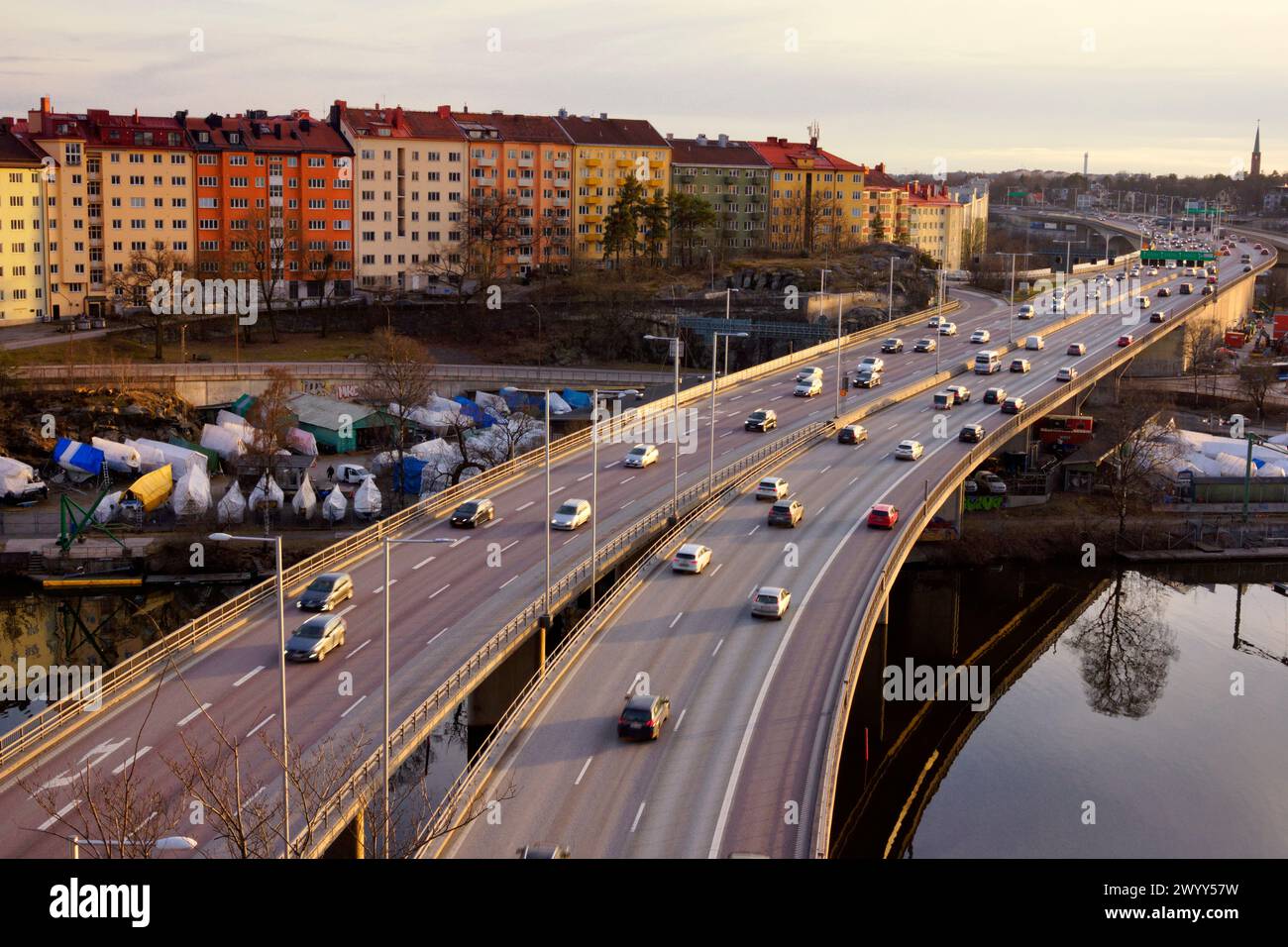 Essinge Bridge View of Essingeleden highway (bridge) in Stockholm Stock Photo - Alamy