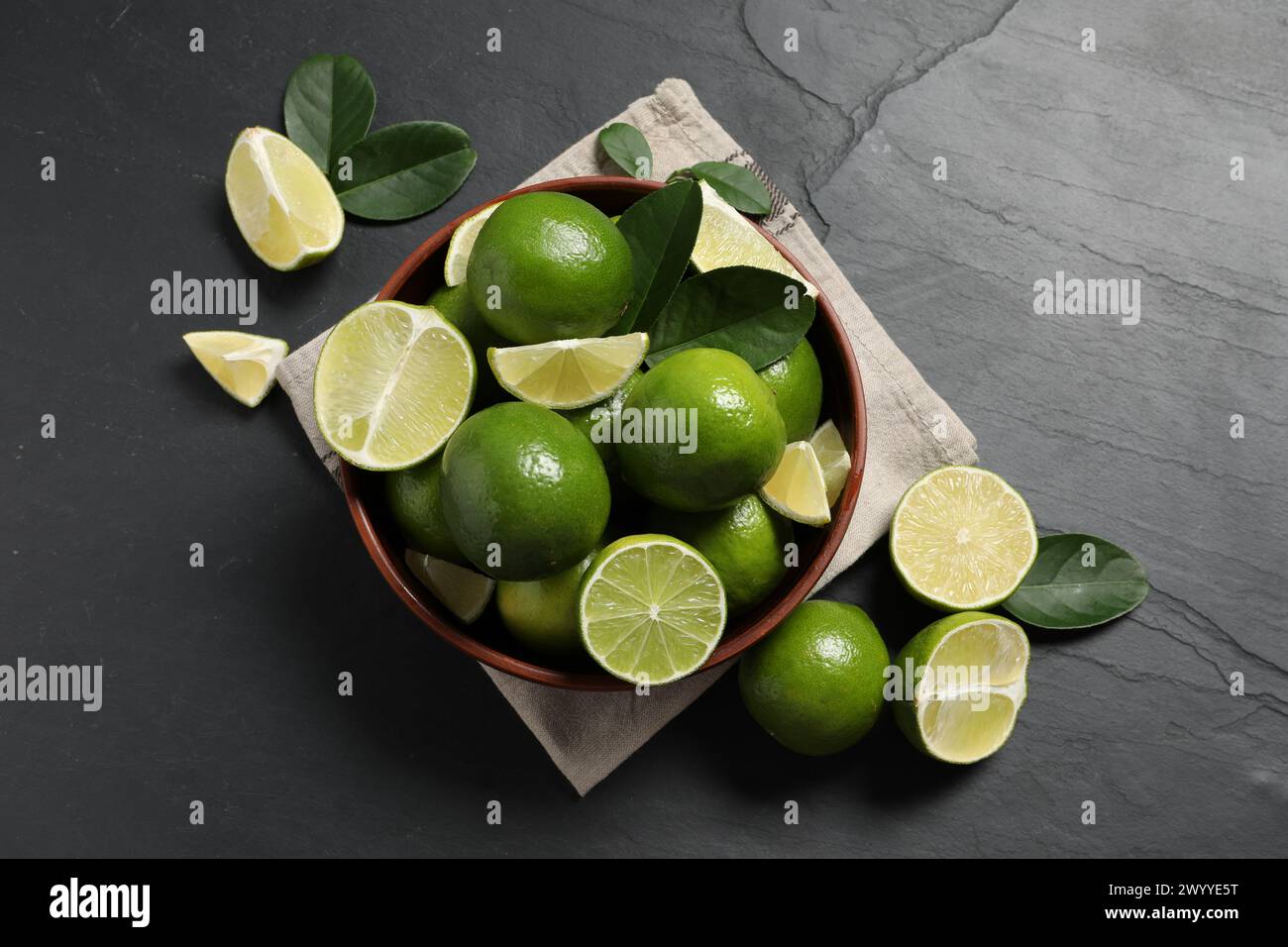 Top view limes in hi-res stock photography and images - Alamy