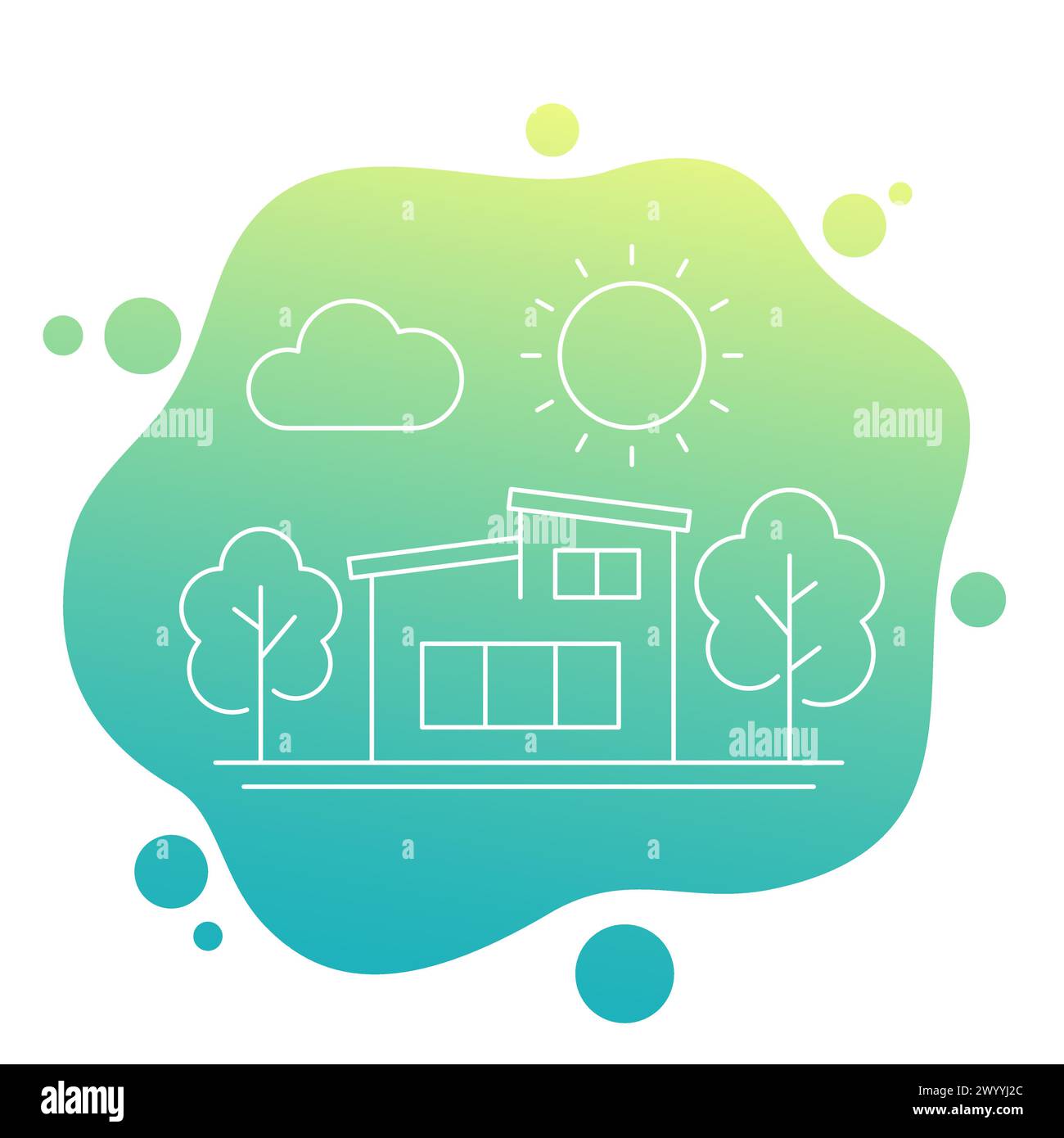 modern house line vector illustration Stock Vector Image & Art - Alamy