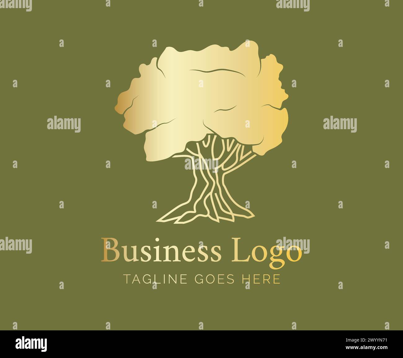 Elegant Olive Tree or Olives Logo Stock Vector