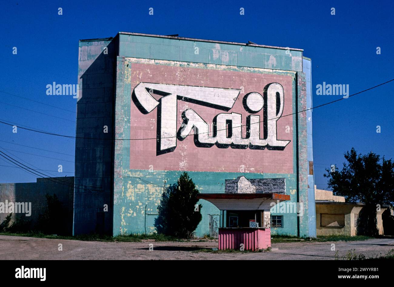 Trail Drive-in Theater, Route 66, Amarillo, Texas, 1982 Stock Photo