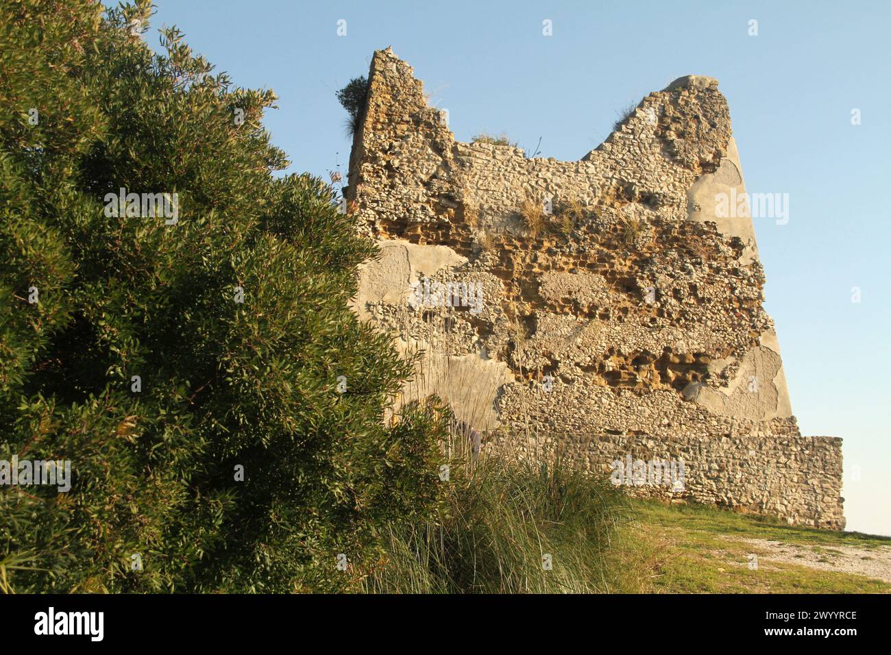 View of the 16th century Torre di Scauri (The Tower of Scauri) in ...