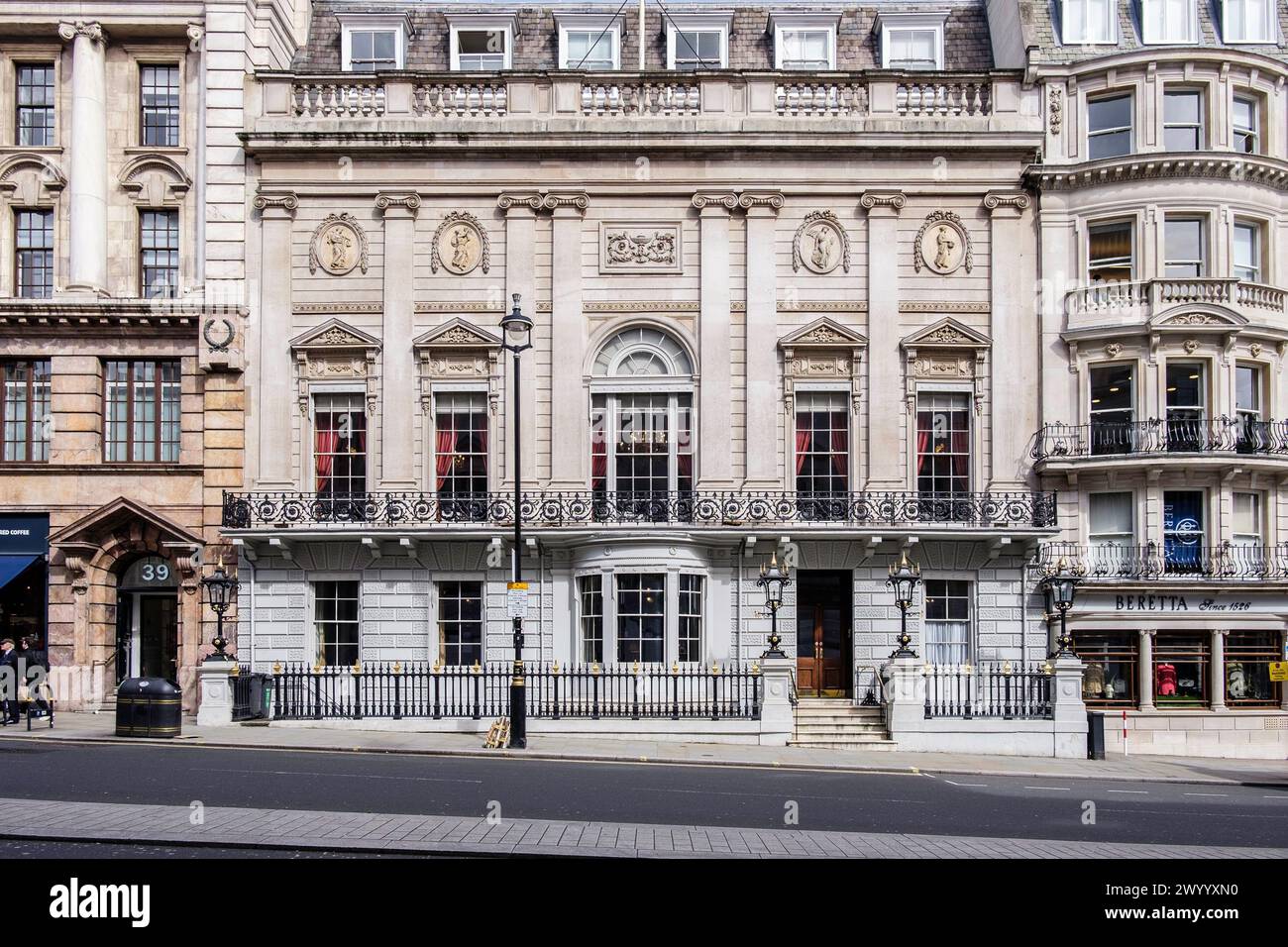 White's private members' club, St. James's Street, London SW1 Stock Photo