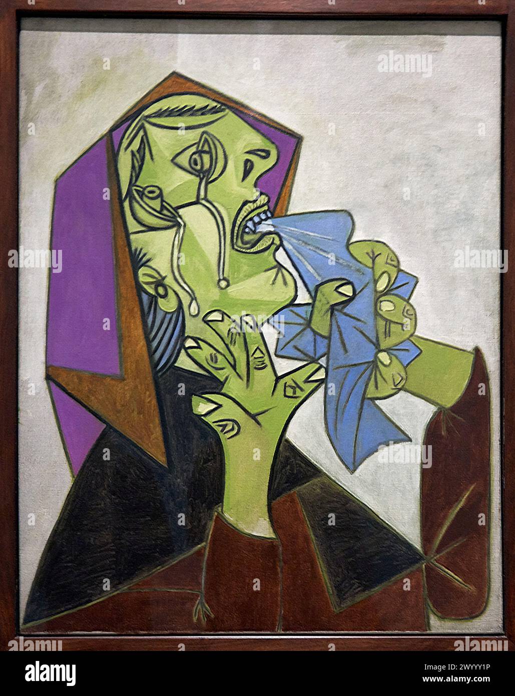 'Weeping Womans Head with Handkerchief [III]. Postscript of 'Guernica'', 1937, Pablo Picasso (1881-1973). Stock Photo