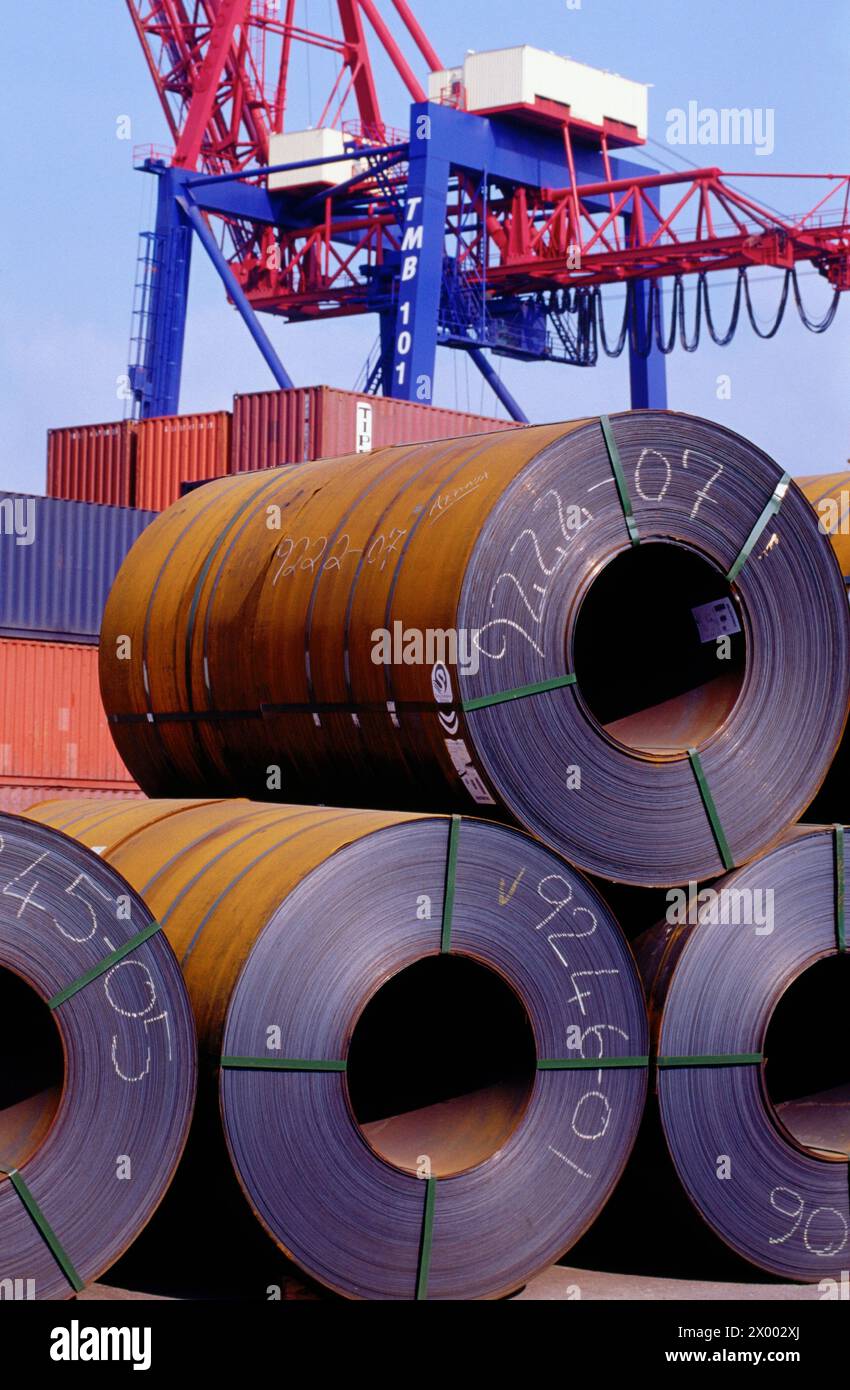 Steel sheet rolls. Bilbao. Spain. Stock Photo