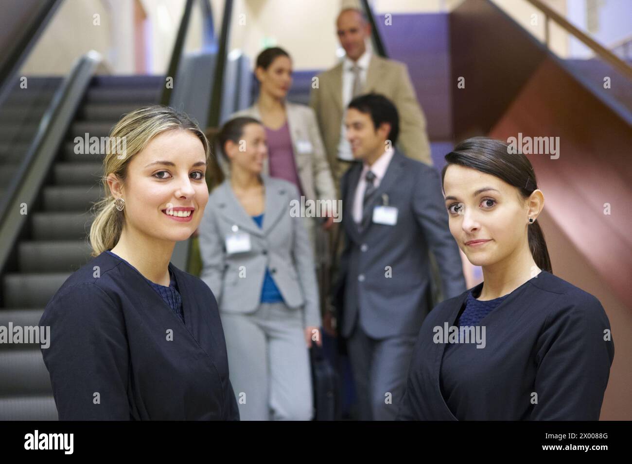 Hostesses, convention center, Kursaal Center. San Sebastian, Guipuzcoa, Basque Country, Spain. Stock Photo