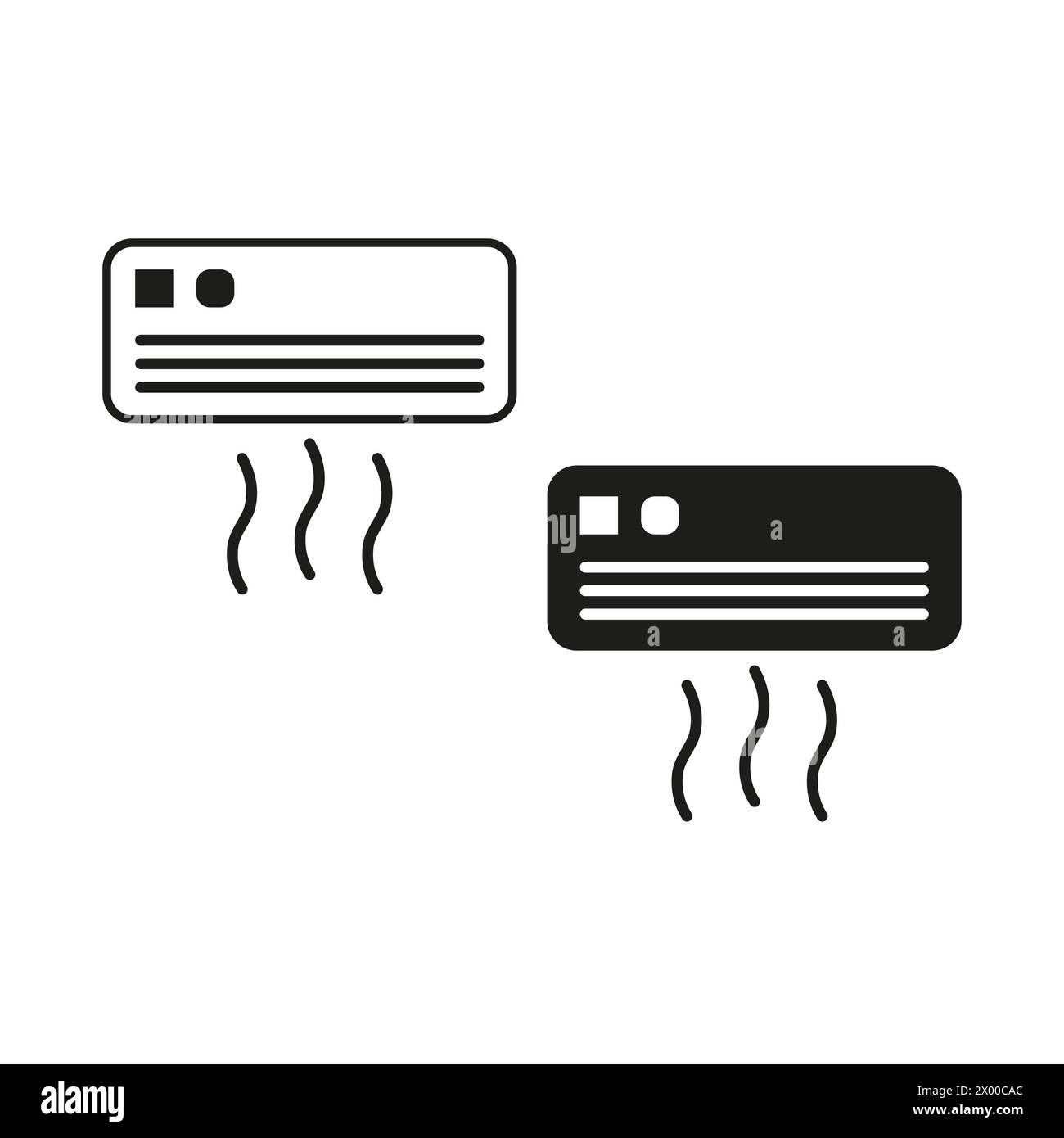 Air conditioner icon set. Climate control symbols. Cold temperature