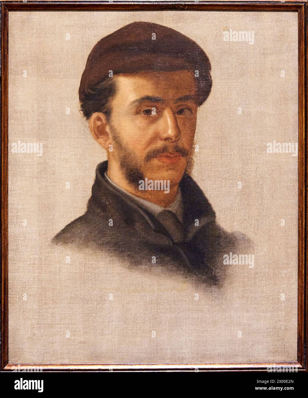 Manuel Fernández Escandón. (Limoges, France, 1844 - Oviedo, 1897), Self-portrait, c. 1870-1875, Fine Arts Museum, Museo Bellas Artes, Oviedo, Asturias, Spain. Stock Photo