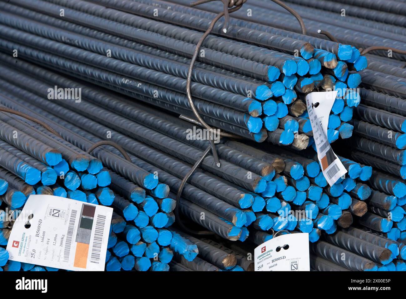 Corrugated steel, Port of Bilbao, Santurtzi. Biscay, Euskadi, Spain. Stock Photo