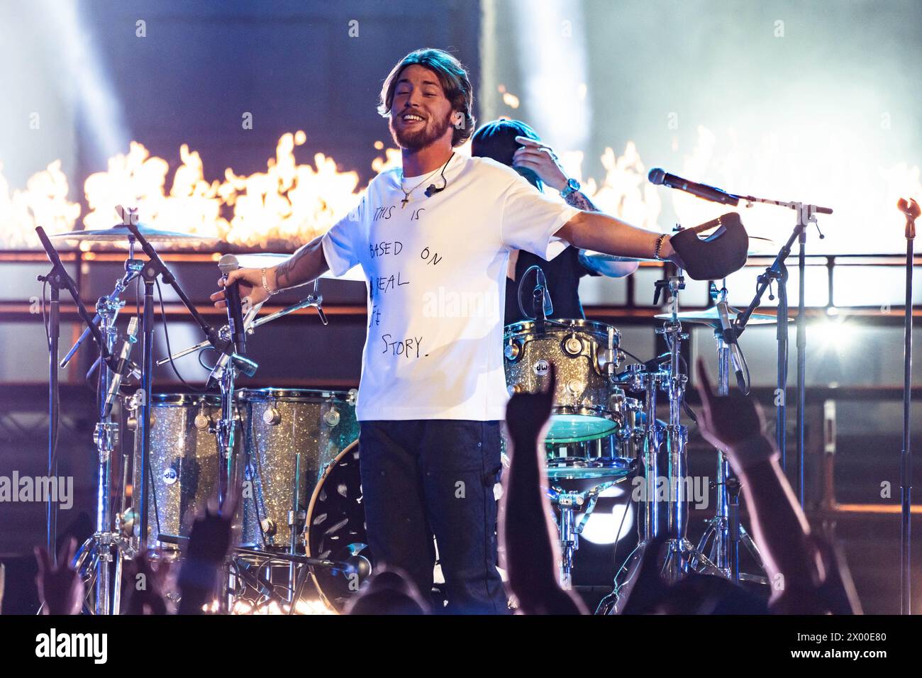 Austin, Texas, USA. 07th Apr, 2024. In this image released on April 07, 2024, Bailey Zimmerman performs on the 2024 CMT Music Awards stage on April 3, 2024, at the University of Texas at Austin in Austin, Texas. ( Credit: Amy Price/Image Space)/Alamy Live News Stock Photo