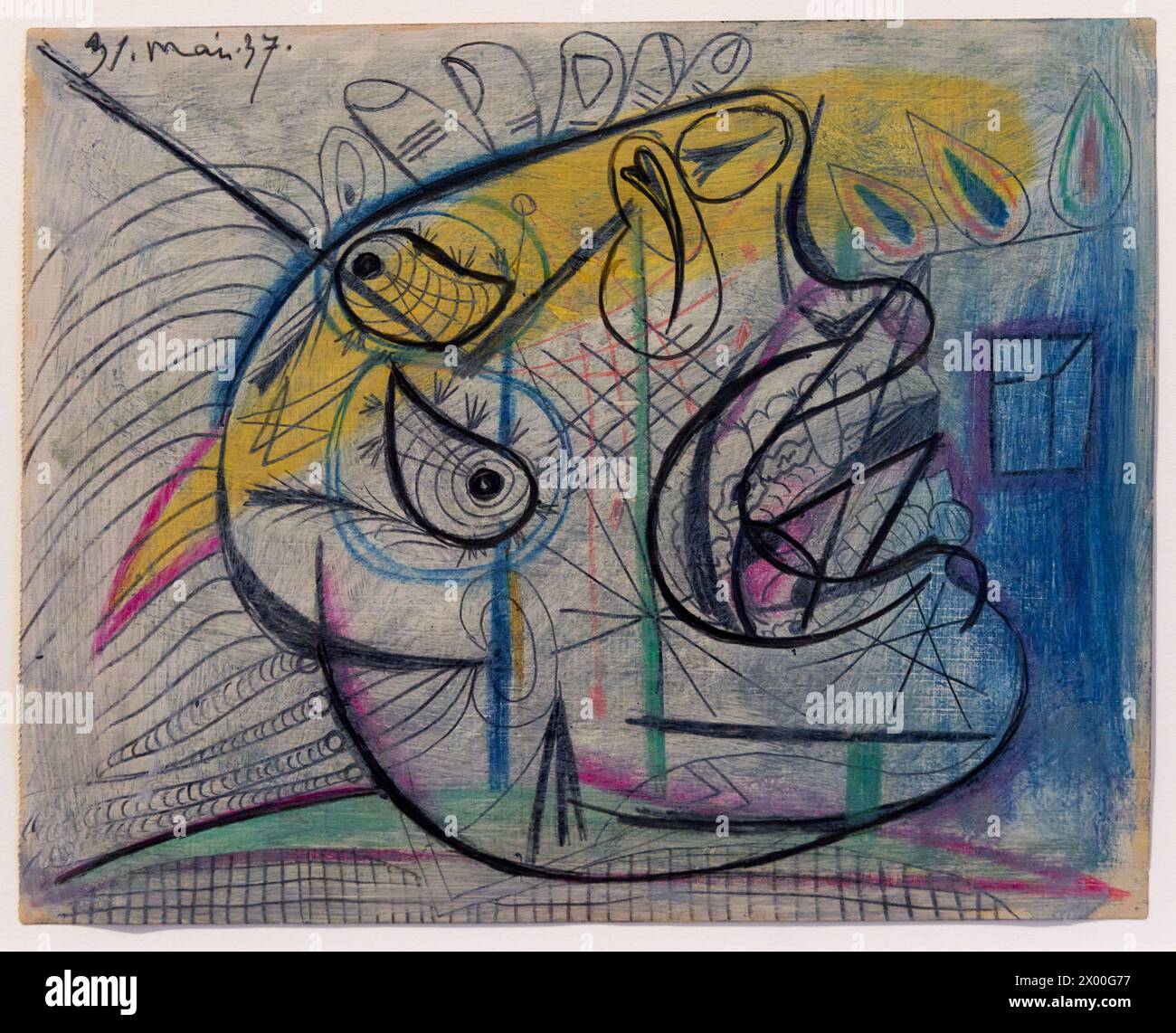 Weeping Head (III). Sketch for 'Guernica, 1937, Pablo Picasso, Reina Sofia Museum, Madrid, Spain, Europe. Stock Photo