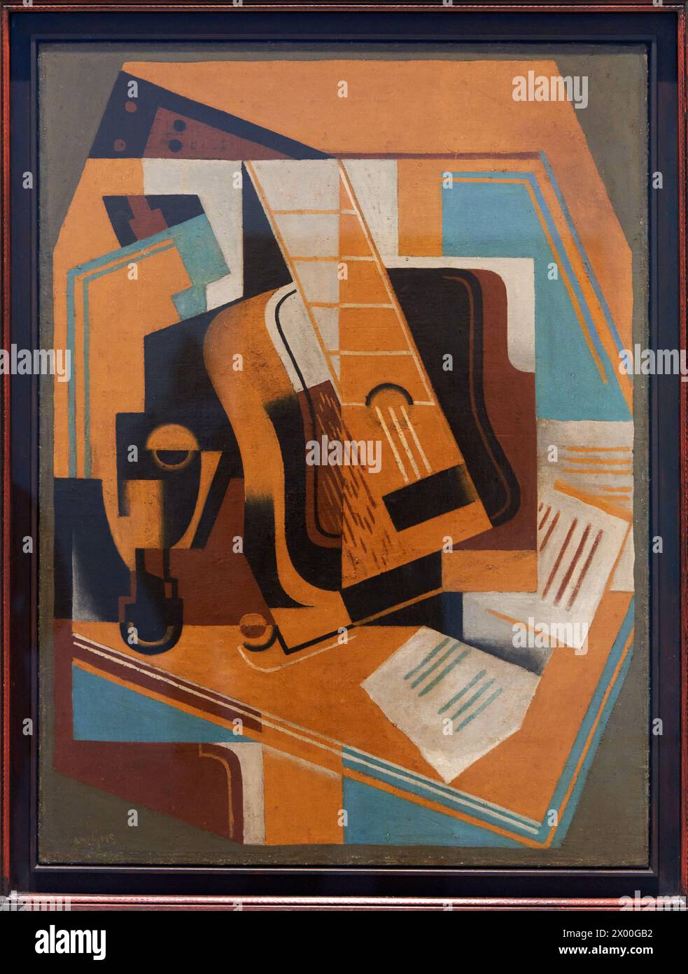 Vintage 1950s Juan Gris “The Guitar on the Table” Swiss Art Print Vintage 1950s Juan Gris “The Guitar on the Table” Swiss Art Print