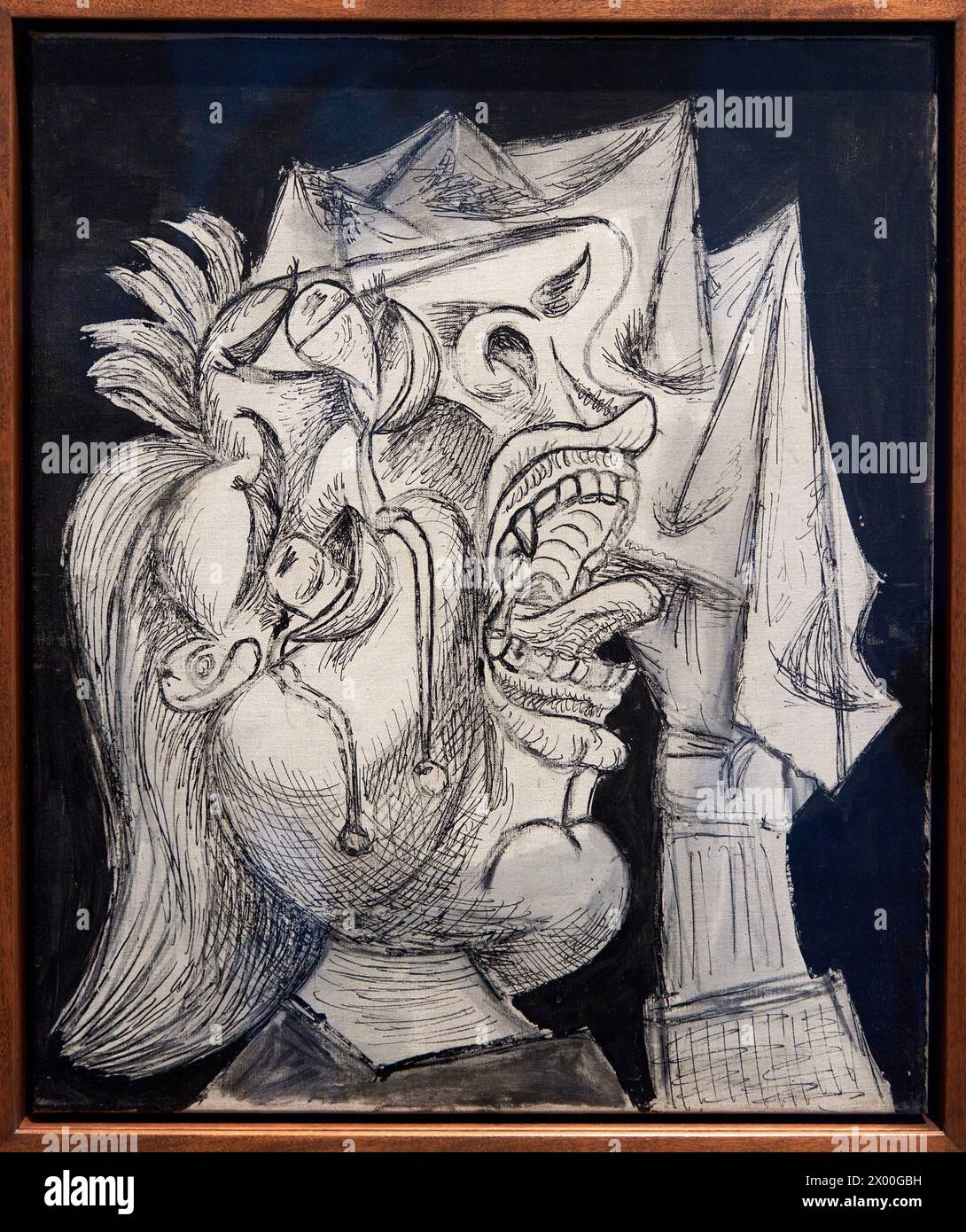 Weeping Woman's Head with. Handkerchief, Postcript for 'Guernica'. 1937, Pablo Picasso, Reina Sofia Museum, Madrid, Spain, Europe. Stock Photo