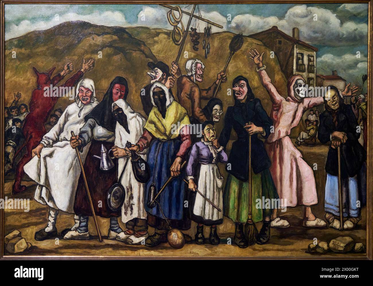 José Gutiérrez Solana, (Madrid, 1886-1945), Red Devil Masquerade, 1938,  Fine Arts Museum, Museo Bellas Artes, Oviedo, Asturias, Spain Stock Photo -  Alamy