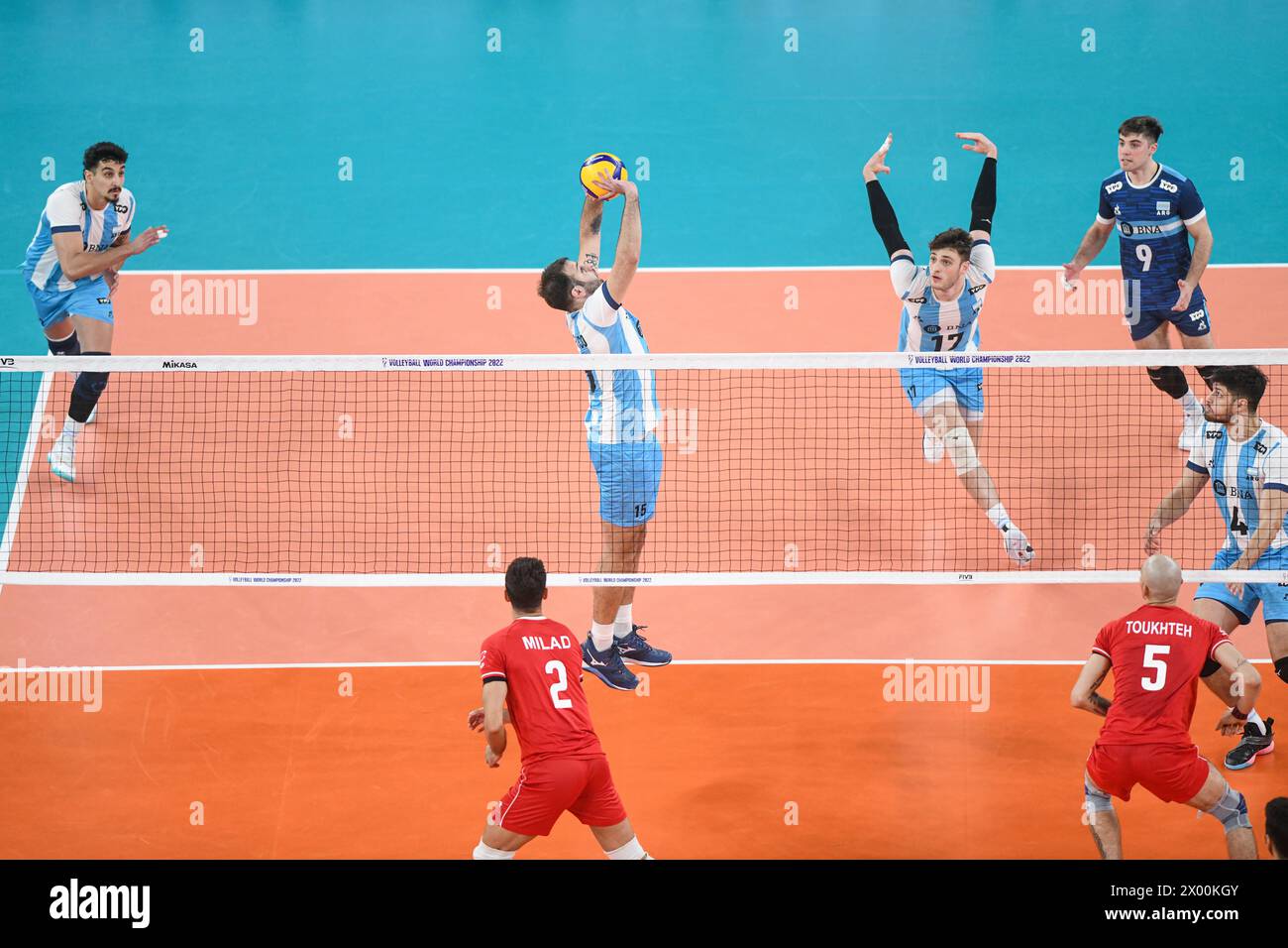 Luciano De Cecco, Bruno Lima, Agustin Loser, Joaquin Gallego, Santiago Danani. (Argentina),. Volleyball World Championship 2022. Stock Photo