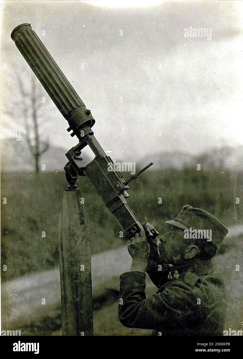 Anti-aircraft stand for Fiat Revelli MG Stock Photo