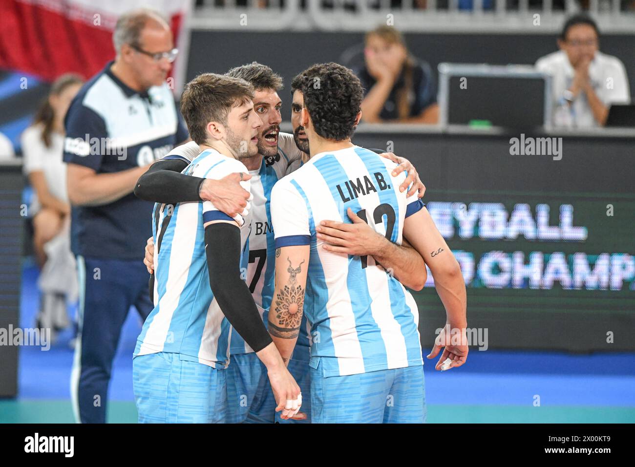 Martin Ramos, Facundo Conte, Bruno Lima (Argentina). Volleyball World Championship 2022. Stock Photo