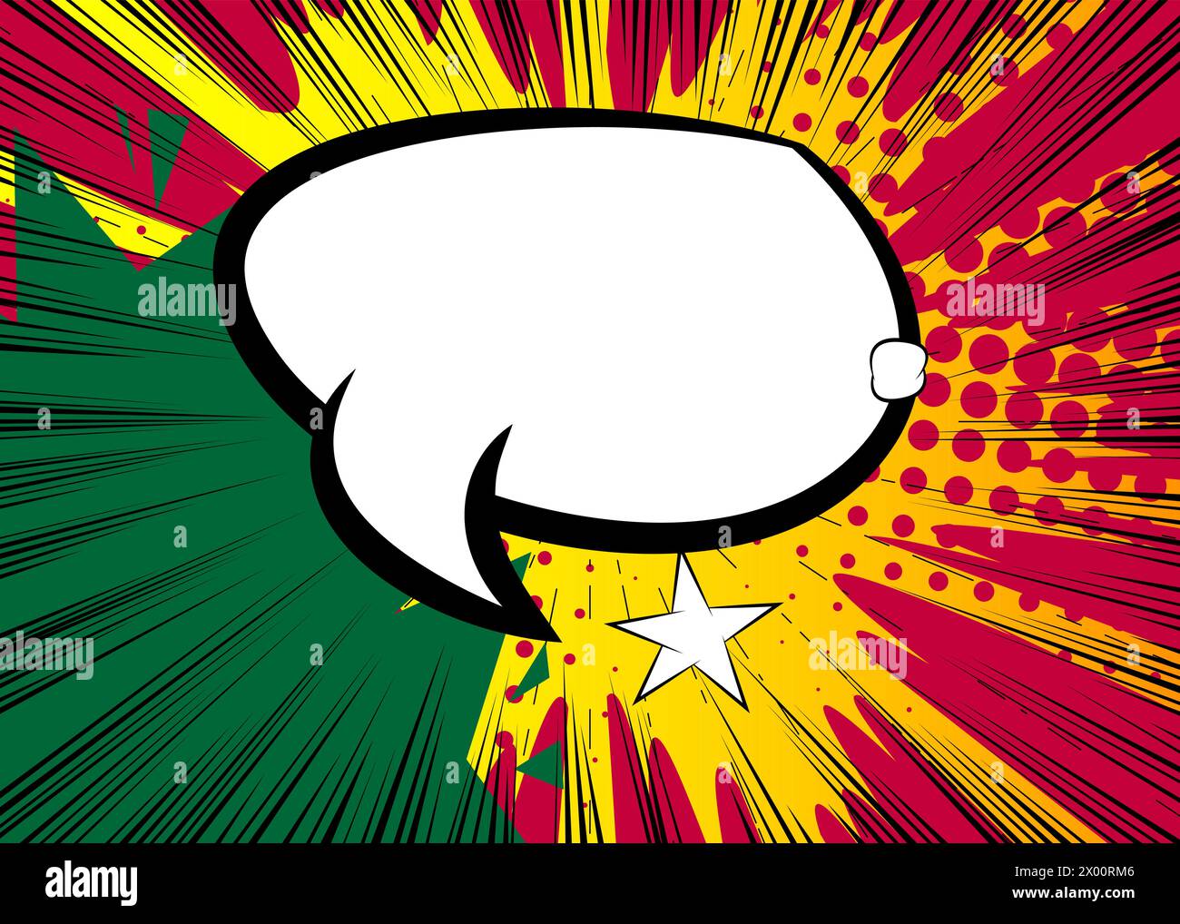 Cartoon speech bubble with blank speech bubble, comic book background ...