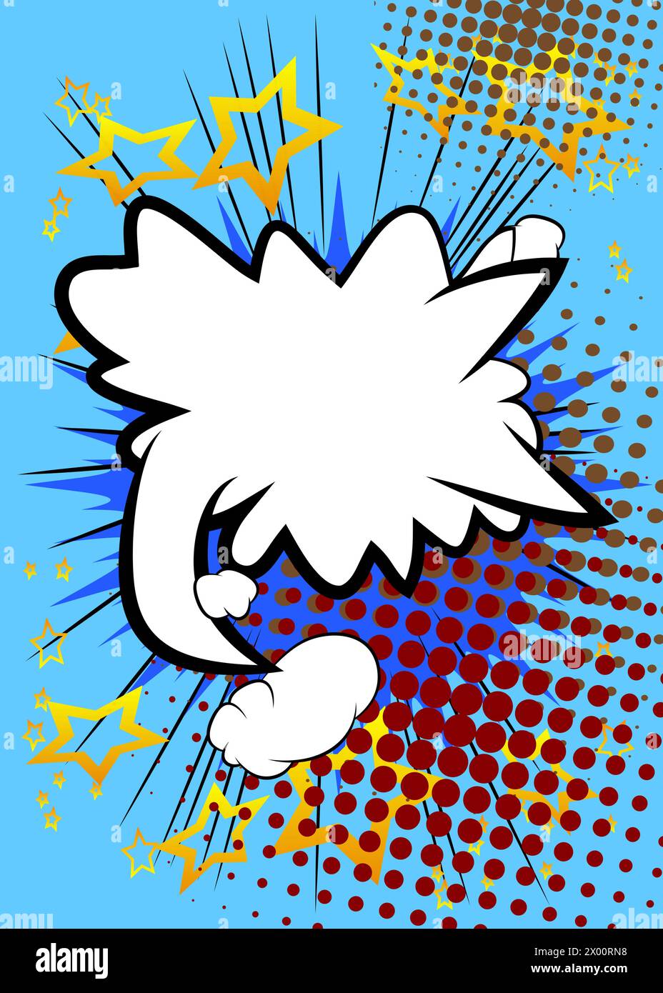 Cartoon speech bubble with blank speech bubble, comic book background ...