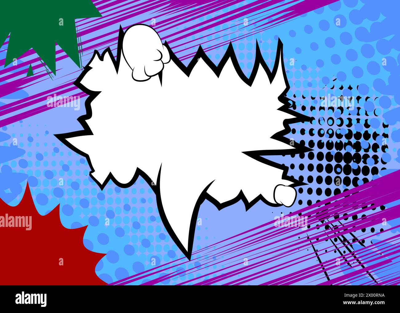 Cartoon speech bubble with blank speech bubble, comic book background ...