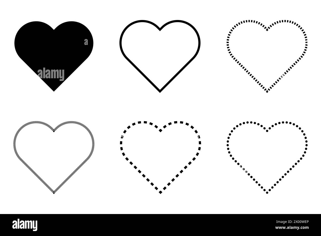 Heart silhouettes of various shape vectors. Stock Vector