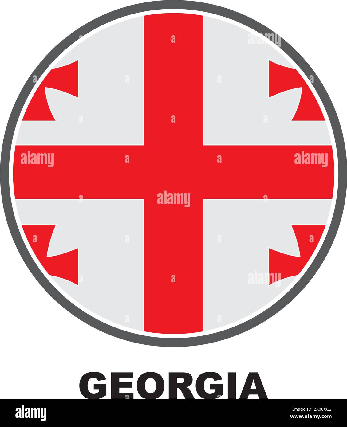 Georgia flag logo vector illustration simple design Stock Vector