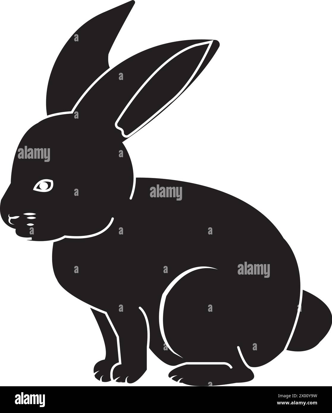 Simple rabbit illustration Stock Vector Images - Alamy