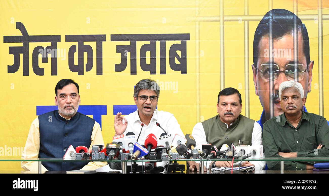 India. 08th Apr, 2024. NEW DELHI, INDIA - APRIL 8: Senior AAP Leader ...