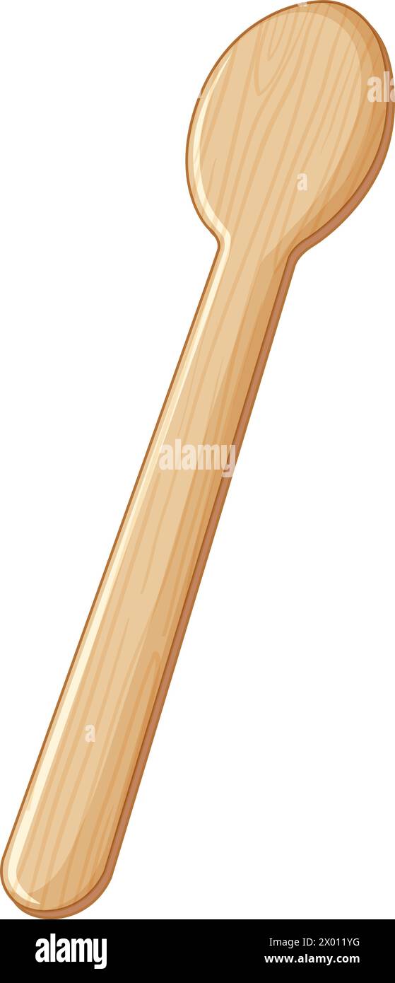 Detailed wooden spoon on a white background Stock Vector Image & Art ...