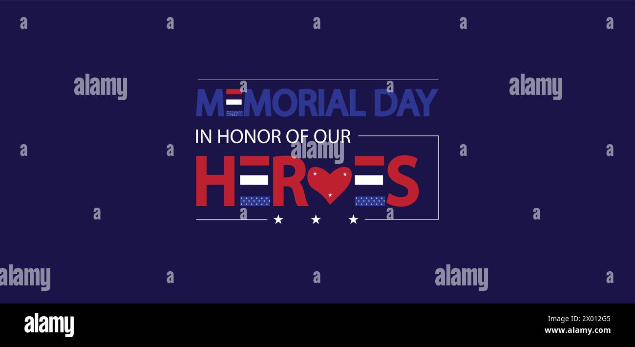 Illustration Memorial Day Tribute to Our Heroes Stock Vector