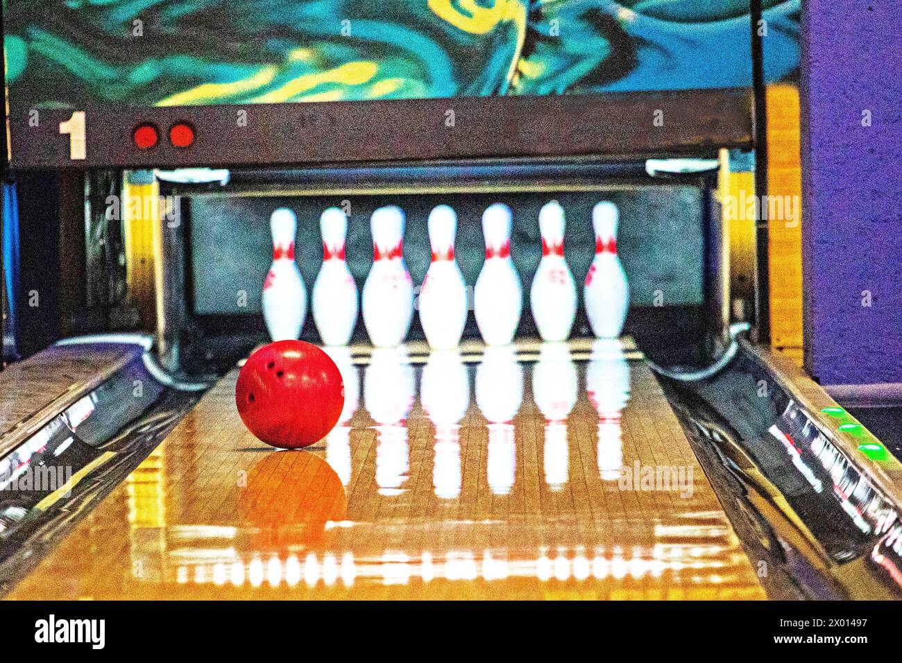 Bowling Ball Rolling Down The Alley