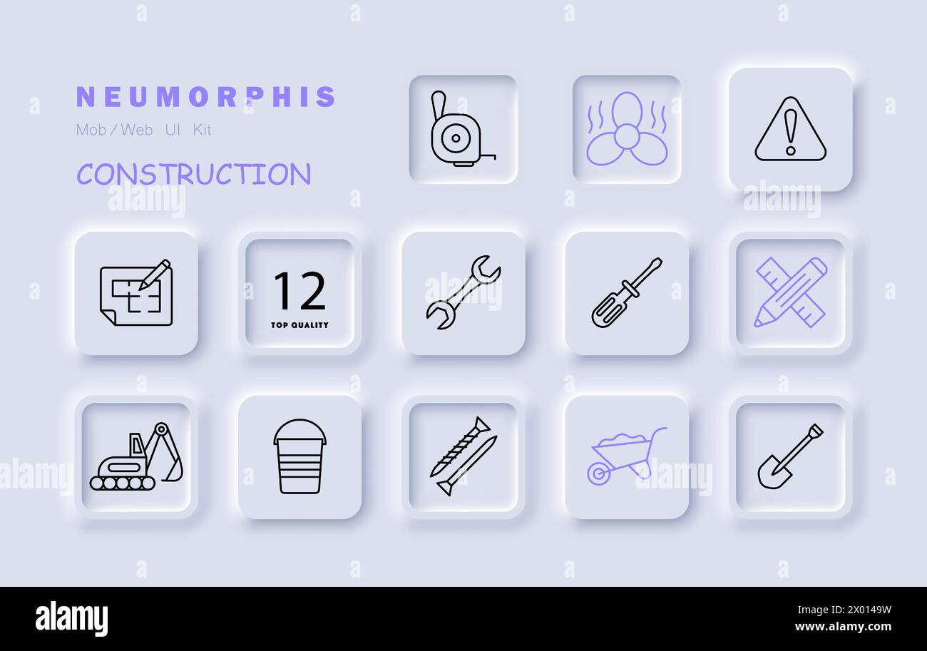 Construction set icon Equipment, numbering, fan, heavy equipment ...