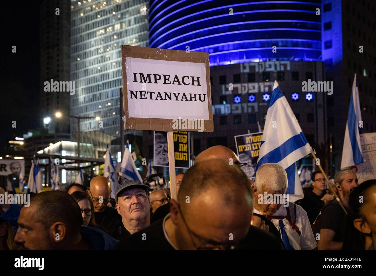 demonstration against Netanyahu's government, Tel Aviv, Israel,April, 2024 Stock Photo