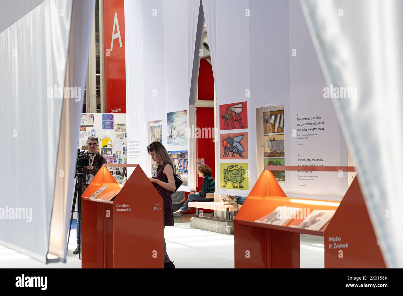 Bologna, Italy. 8th Apr, 2025. People visit the Bologna Children's Book