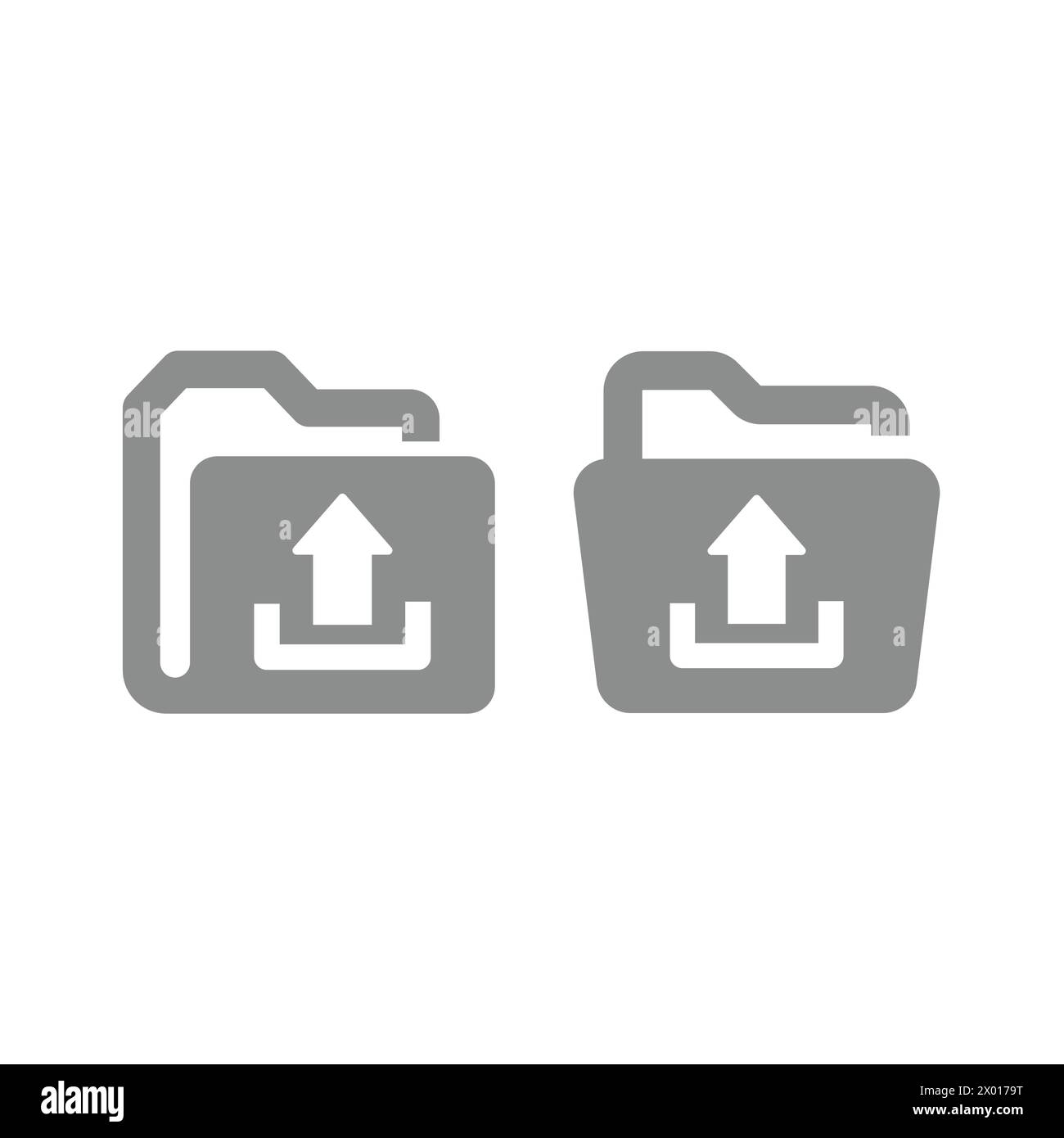 File folder and download arrow. Simple fill vector icon. Stock Vector