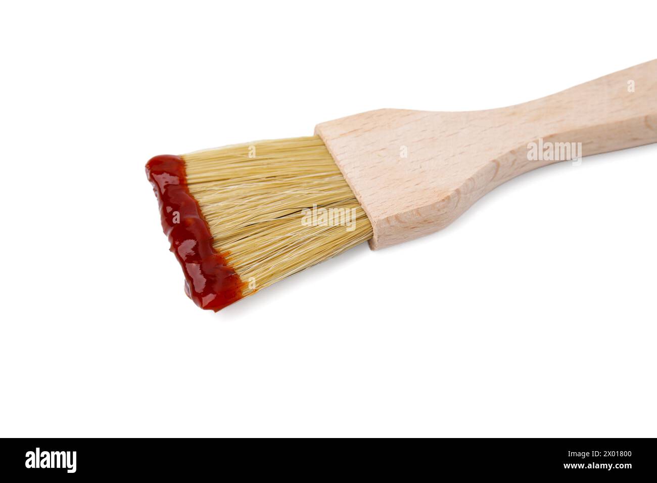 Marinade with basting brush isolated on white Stock Photo