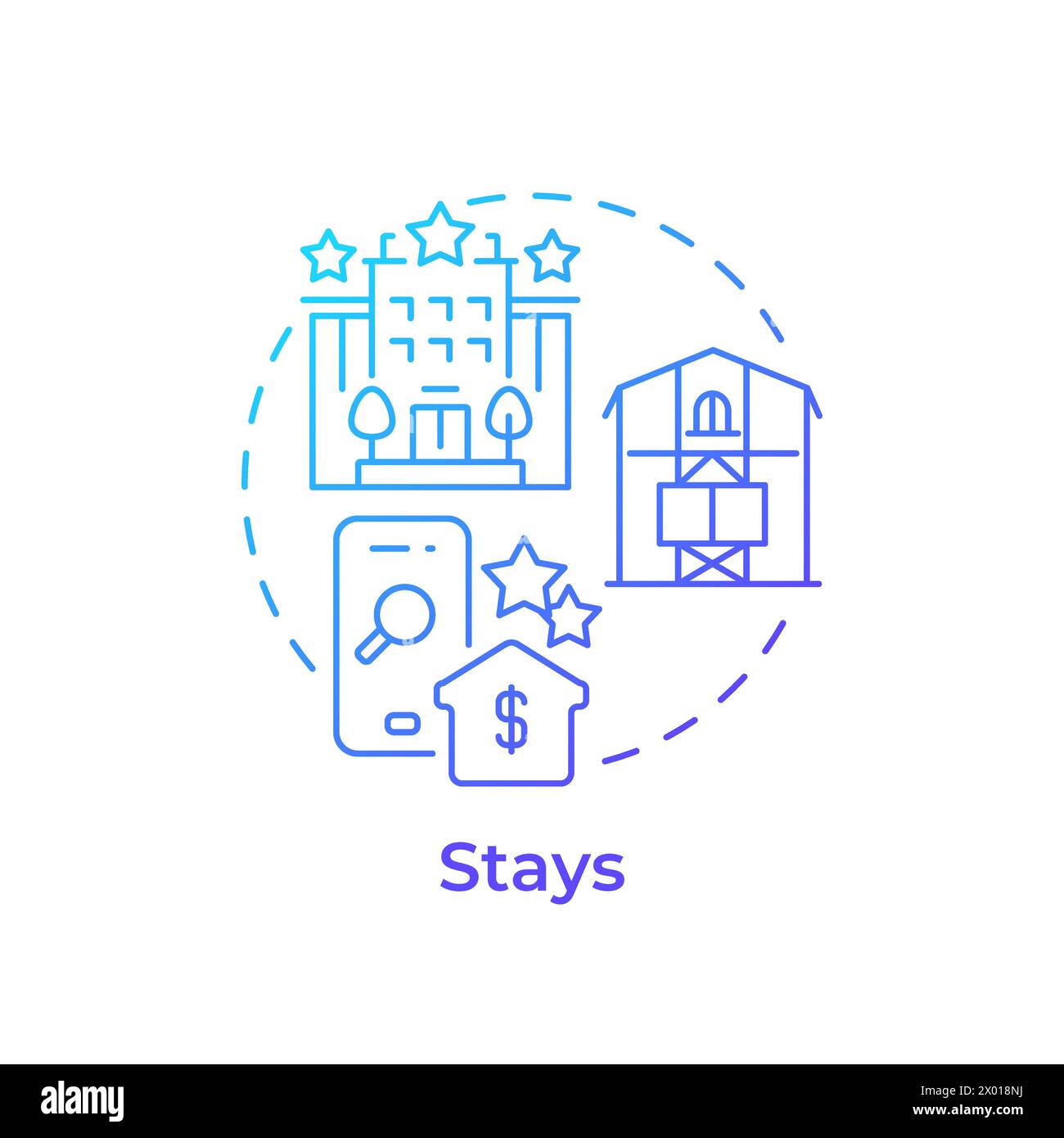 Stays blue gradient concept icon Stock Vector Image & Art - Alamy