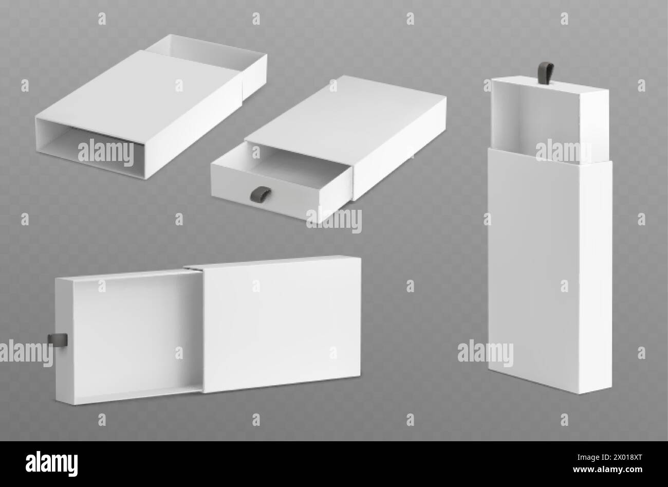 White Box Slideshow Pattern White empty open slide box with ribbon puller. Realistic vector ...