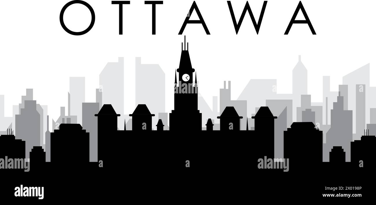 Cityscape skyline panorama of OTTAWA, CANADA Stock Vector