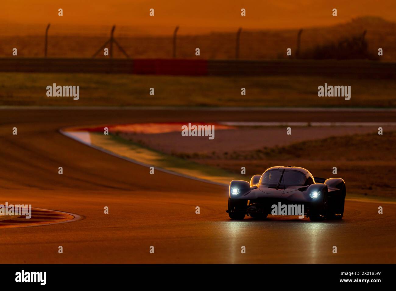 Aston Martin Valkyrie on Track Stock Photo