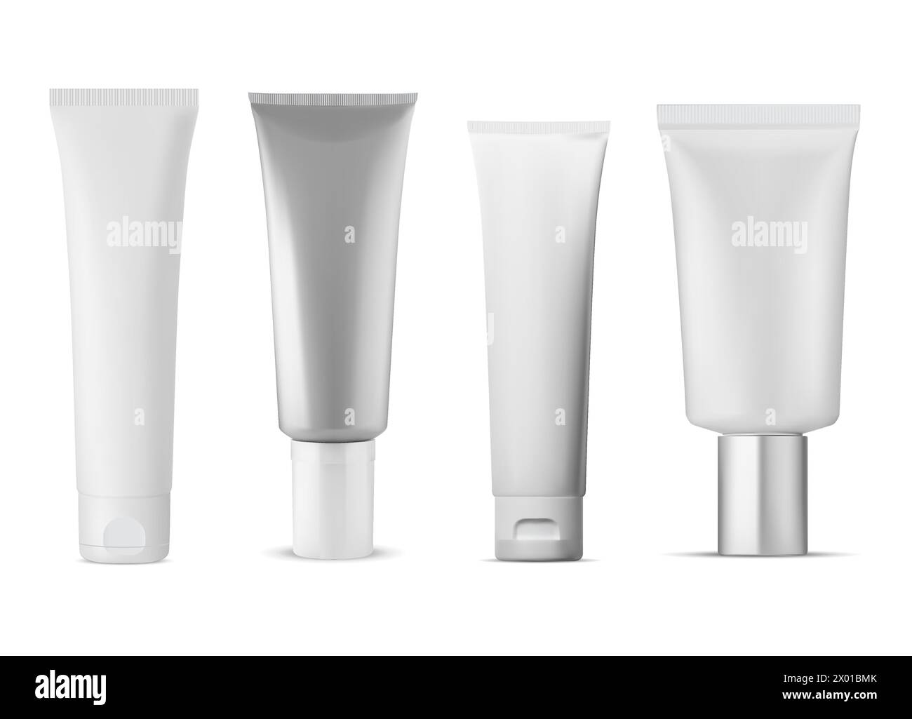 Cosmetic cream tube, vector package template, isolated on white ...